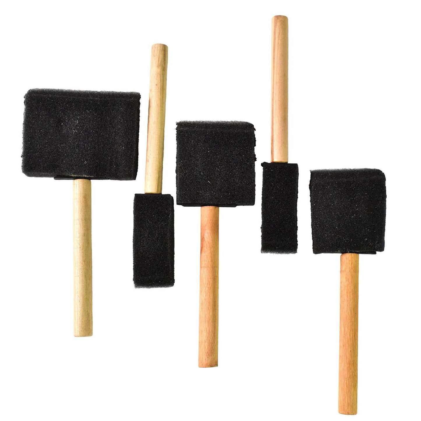 Multipurpose Sponge Brushes For Painting With Wooden Handles (5 Pcs Set) - LootFaat