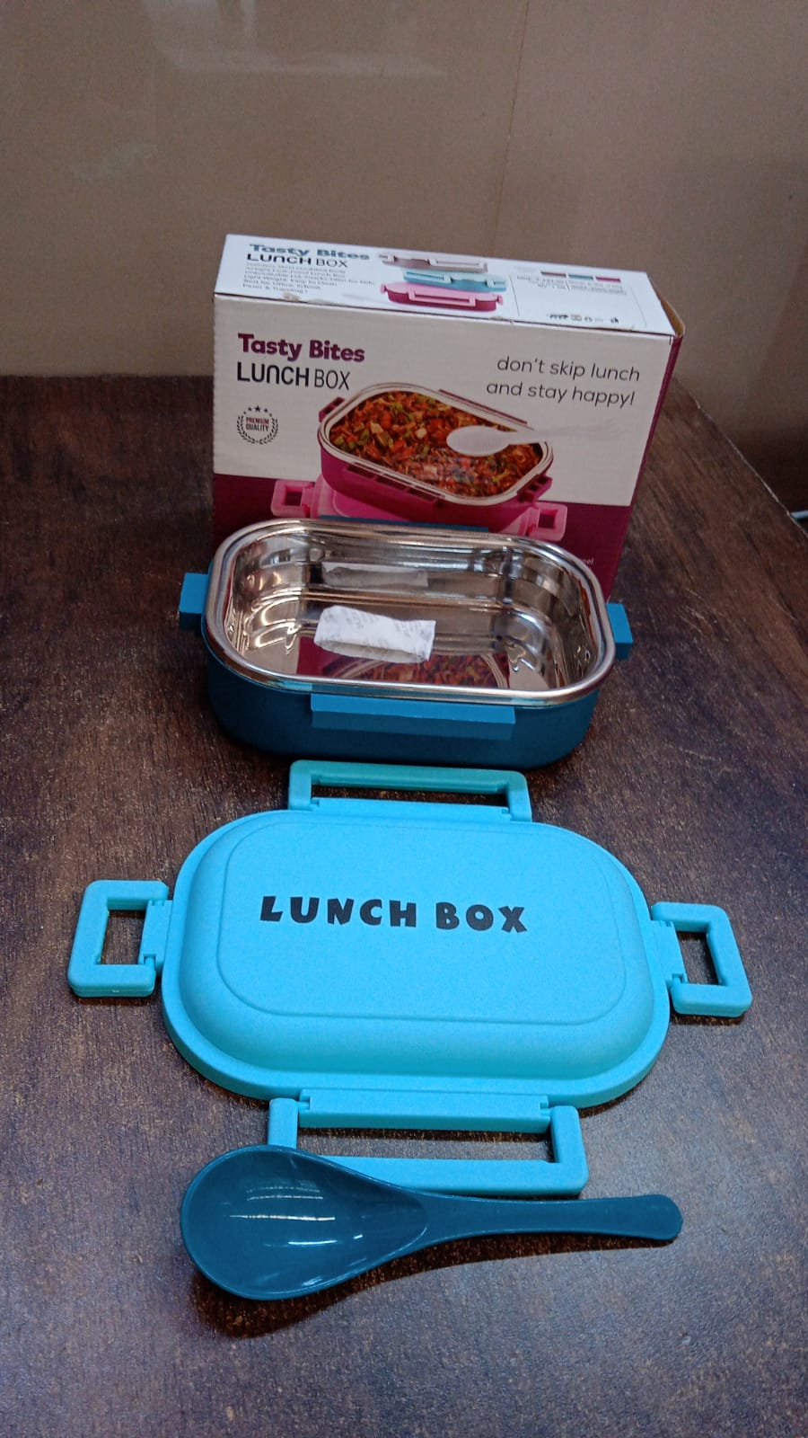 Insulated Testy Stainless Steel Leakproof Lunch Box With Spoon (1 Set) - LootFaat
