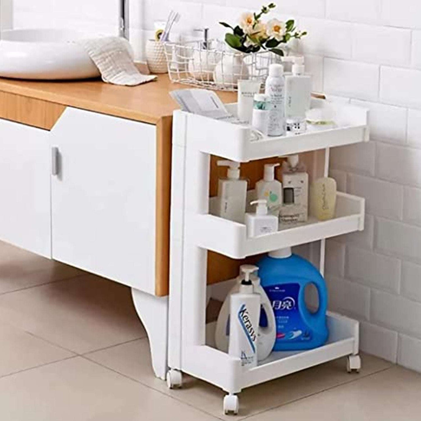 Plastic Serving Trolley Kitchen Bar Cart For Bar Living Room - LootFaat