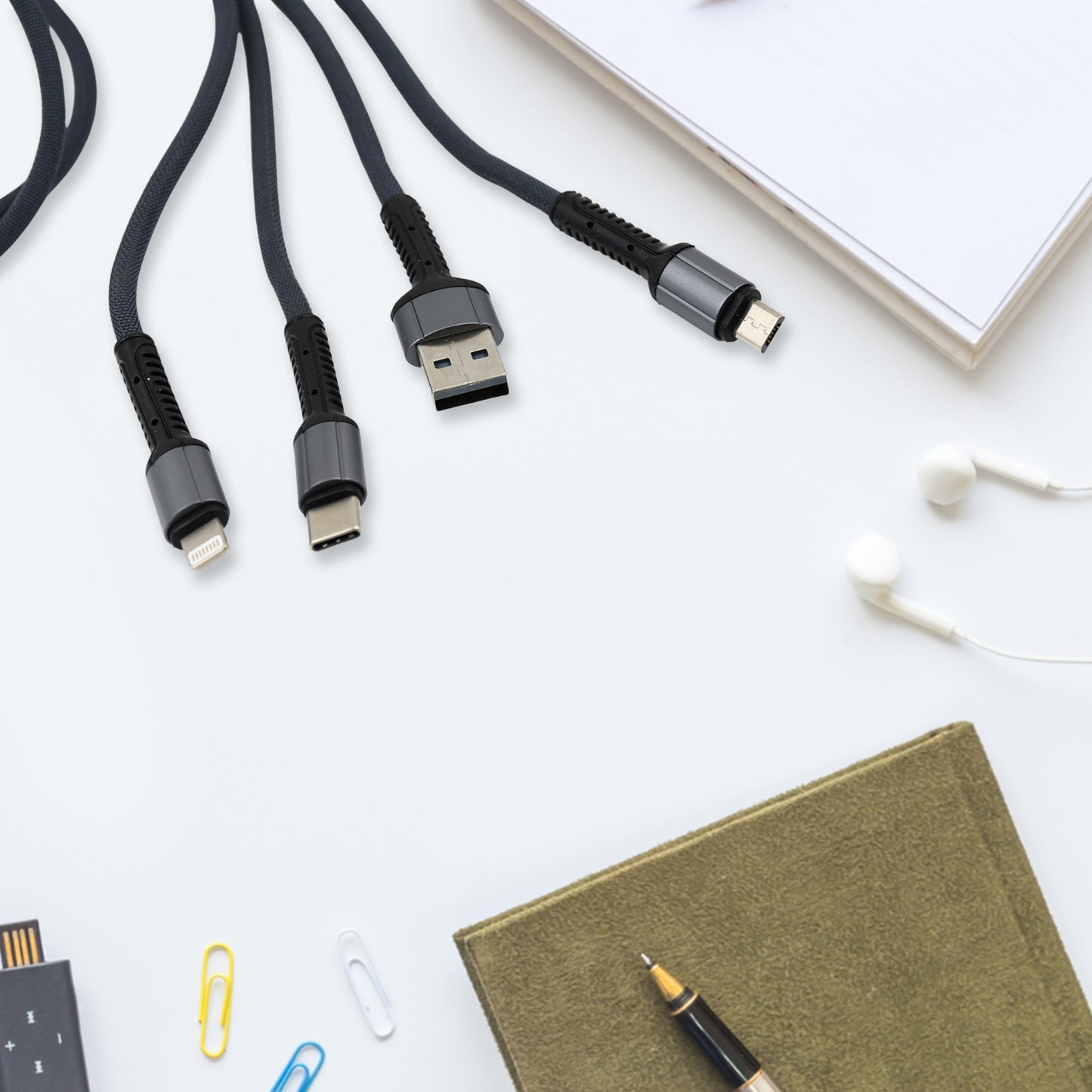 3 In 1 Multi Super Fast Charging Cable (1 Pc 1200 Mm) - LootFaat