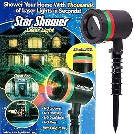 Star Fairy Motion Laser Lights Projector For Garden Lawn Landscape Outdoor Indoor Home Office Diwali Christmas Navratri Decorative Light Party (No Remote Button Multicolour) - LootFaat