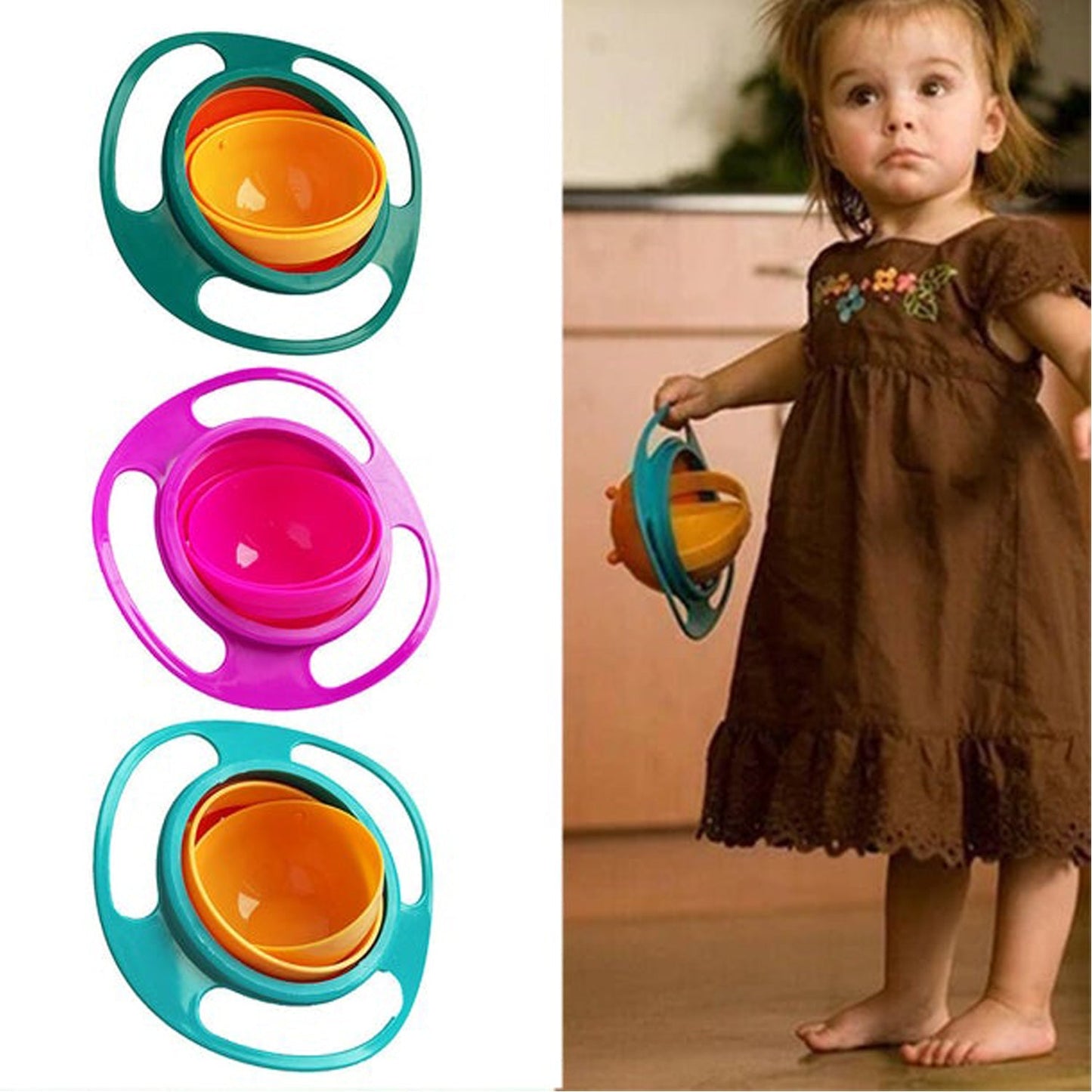 Rotating Baby Bowl Used For Serving Food To Kids And Toddlers Etc. - LootFaat
