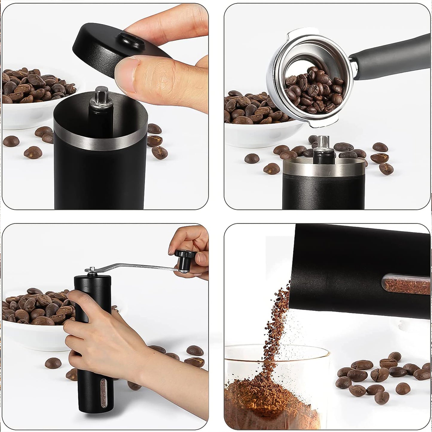 Portable Stainless Steel Manual Coffee Grinder (1 Pc) - LootFaat