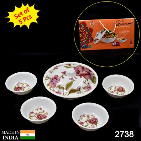 5 Pc Pudding Set Used As A Cutlery Set For Serving Food Purposes And Sweet Dishes And All In All Kinds Of Household And Official Places Etc. - LootFaat