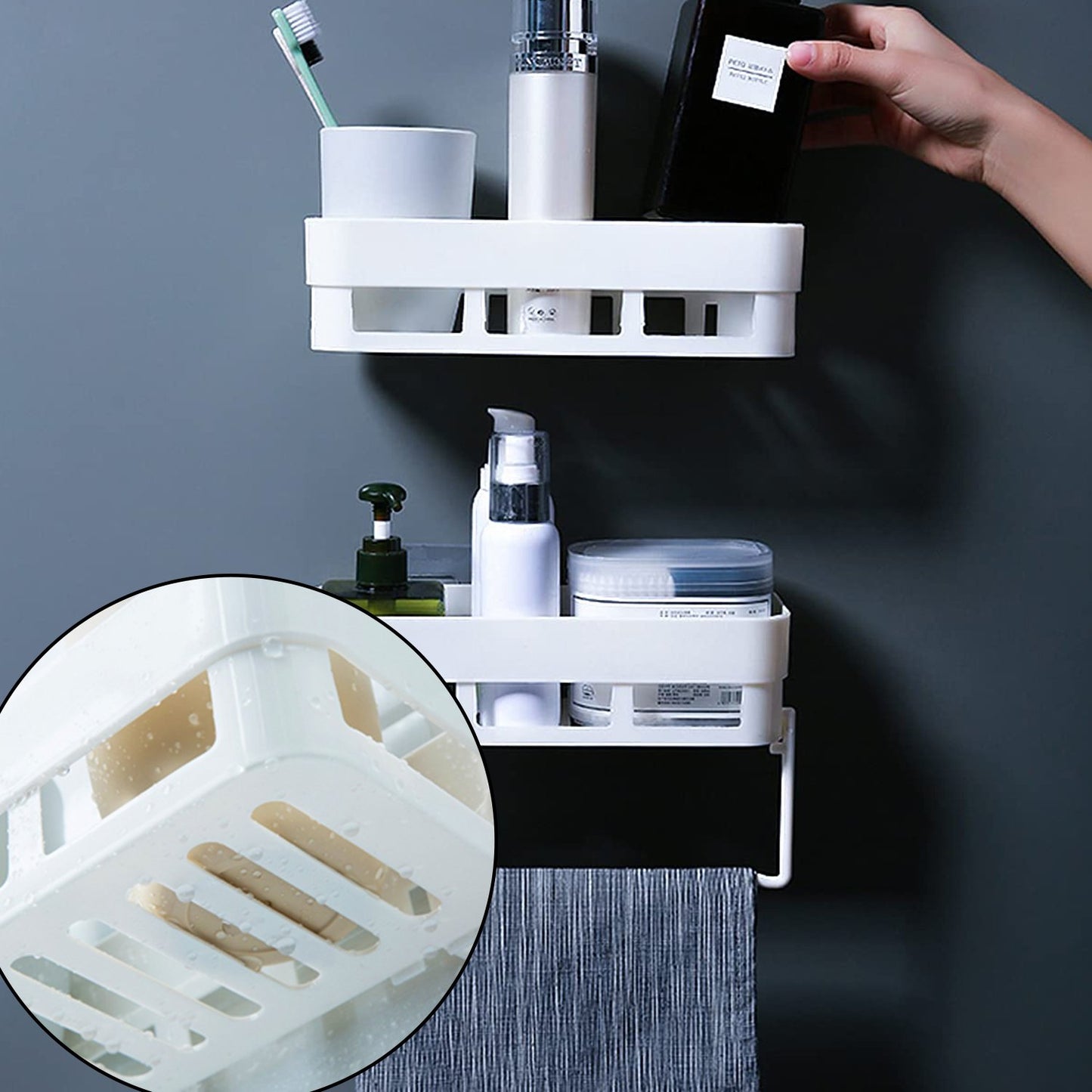 Multipurpose Kitchen Bathroom Shelf Wall Holder Storage Rack Bathroom - LootFaat