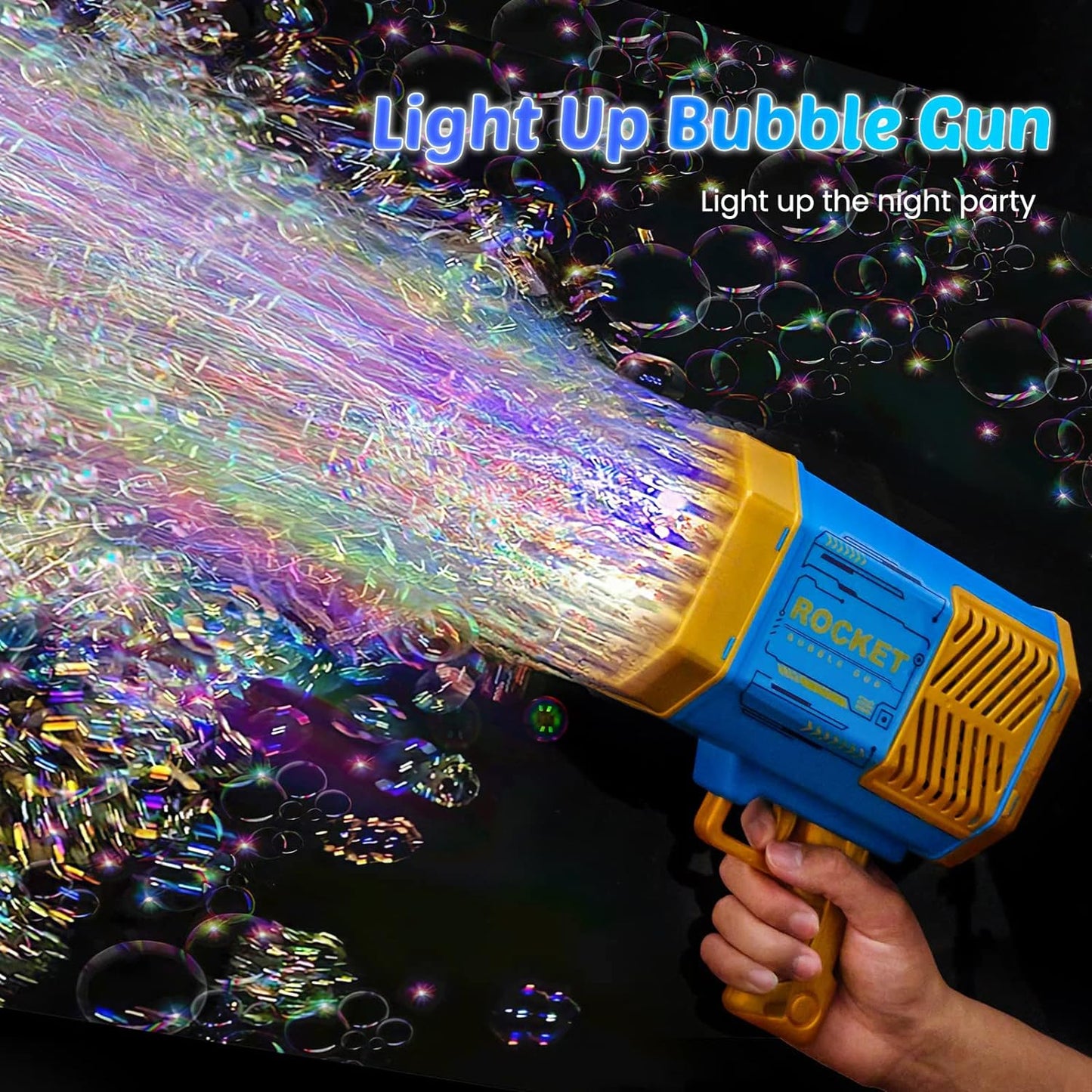 Holes Big Rechargeable Powerful Machine Bubble Gun Toys For Kids Adults Bubble Makers Big Rocket Boom Bubble Blower Best Gifts - LootFaat