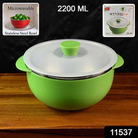Apex 2200ml Microwave-safe Plastic Serving Bowl With Lid (1 Pc)
