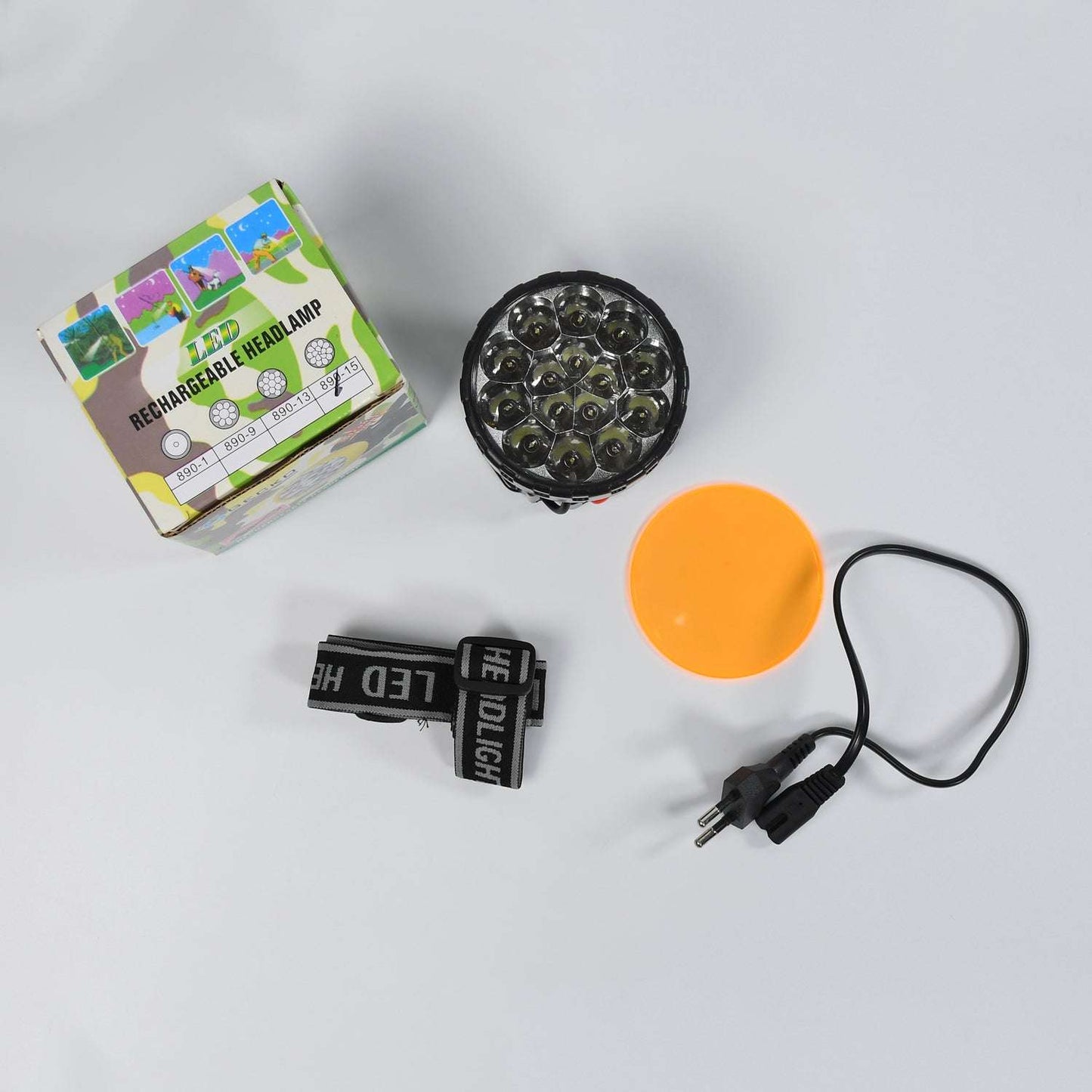 Head Lamp 15 Led Long Range Rechargeable Headlamp Adjustment Lamp Use For Farmers Fishing Camping Hiking Trekking Cycling - LootFaat