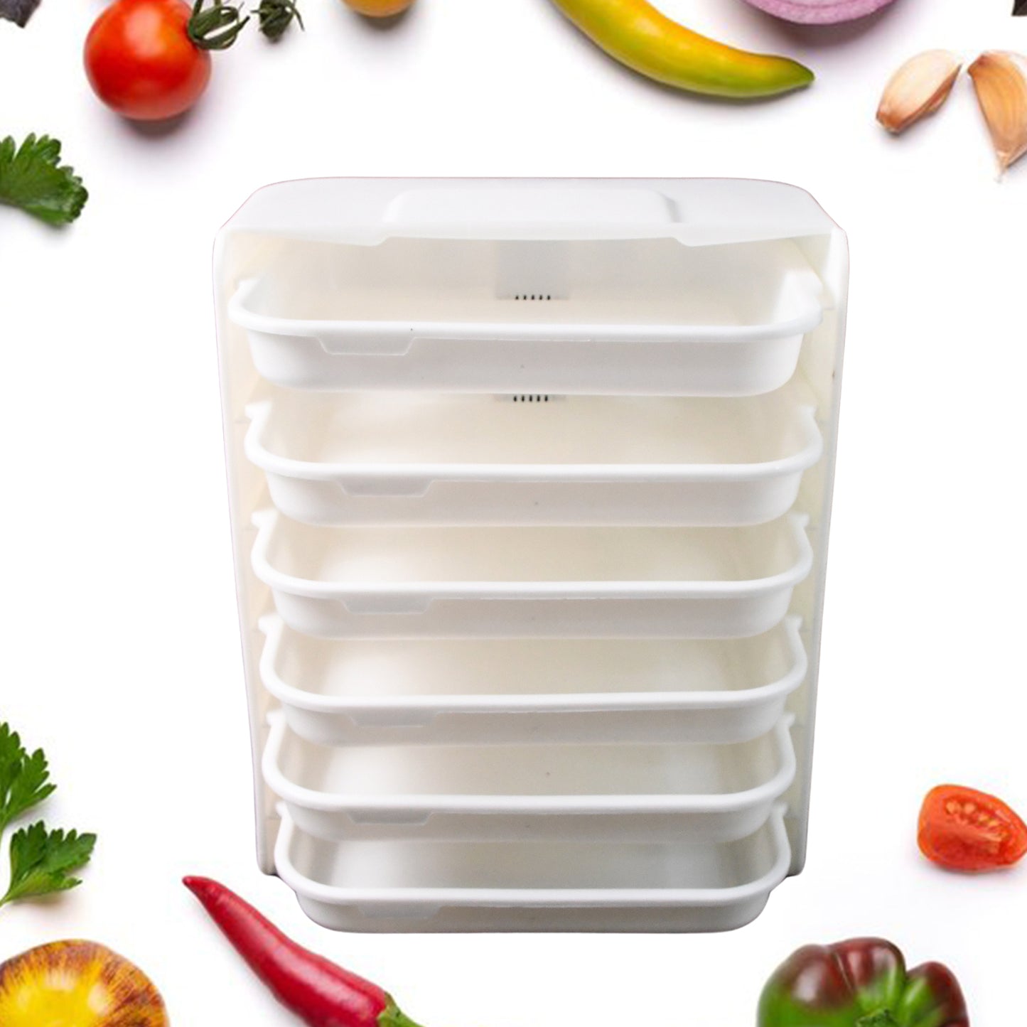 Plastic 6 Layer Wall-mounted Food Organizer Rack (1 Set) - LootFaat