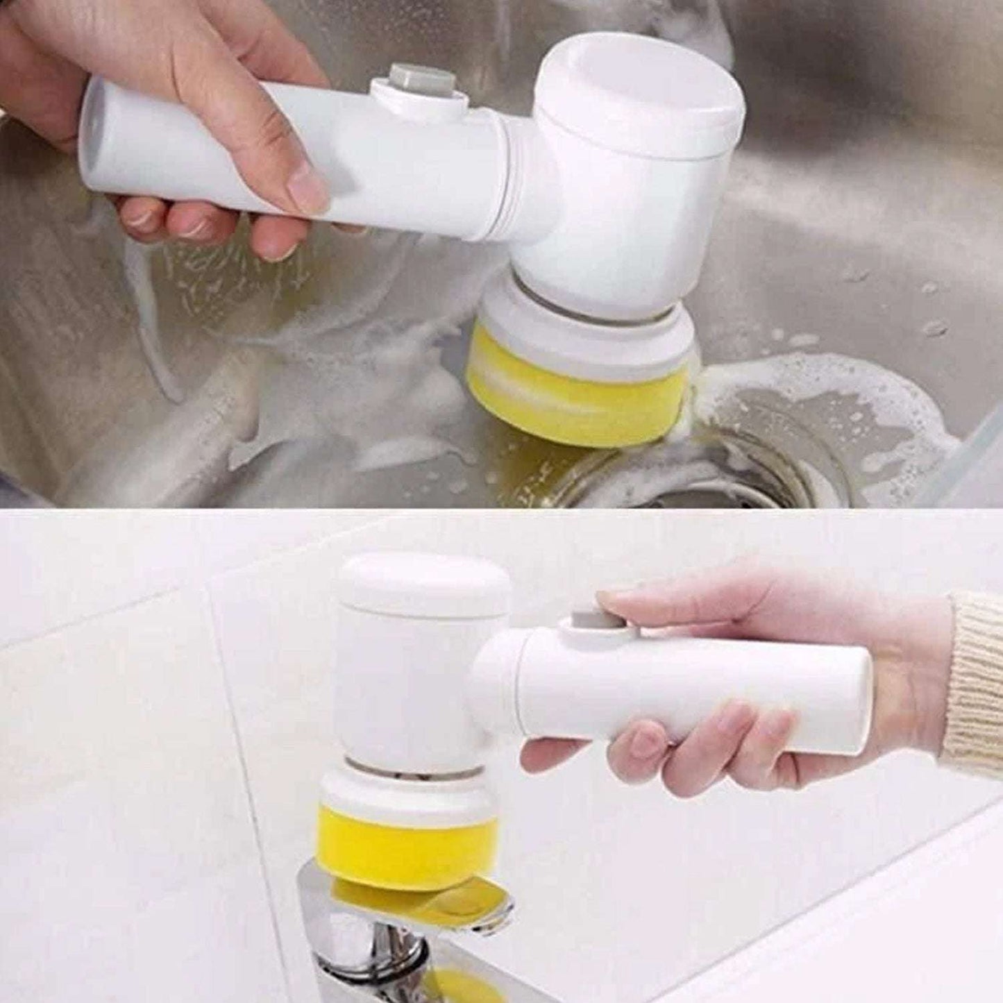 5in1 Home Kitchen Electric Cleaning Brush Electric Spin Scrubber - LootFaat