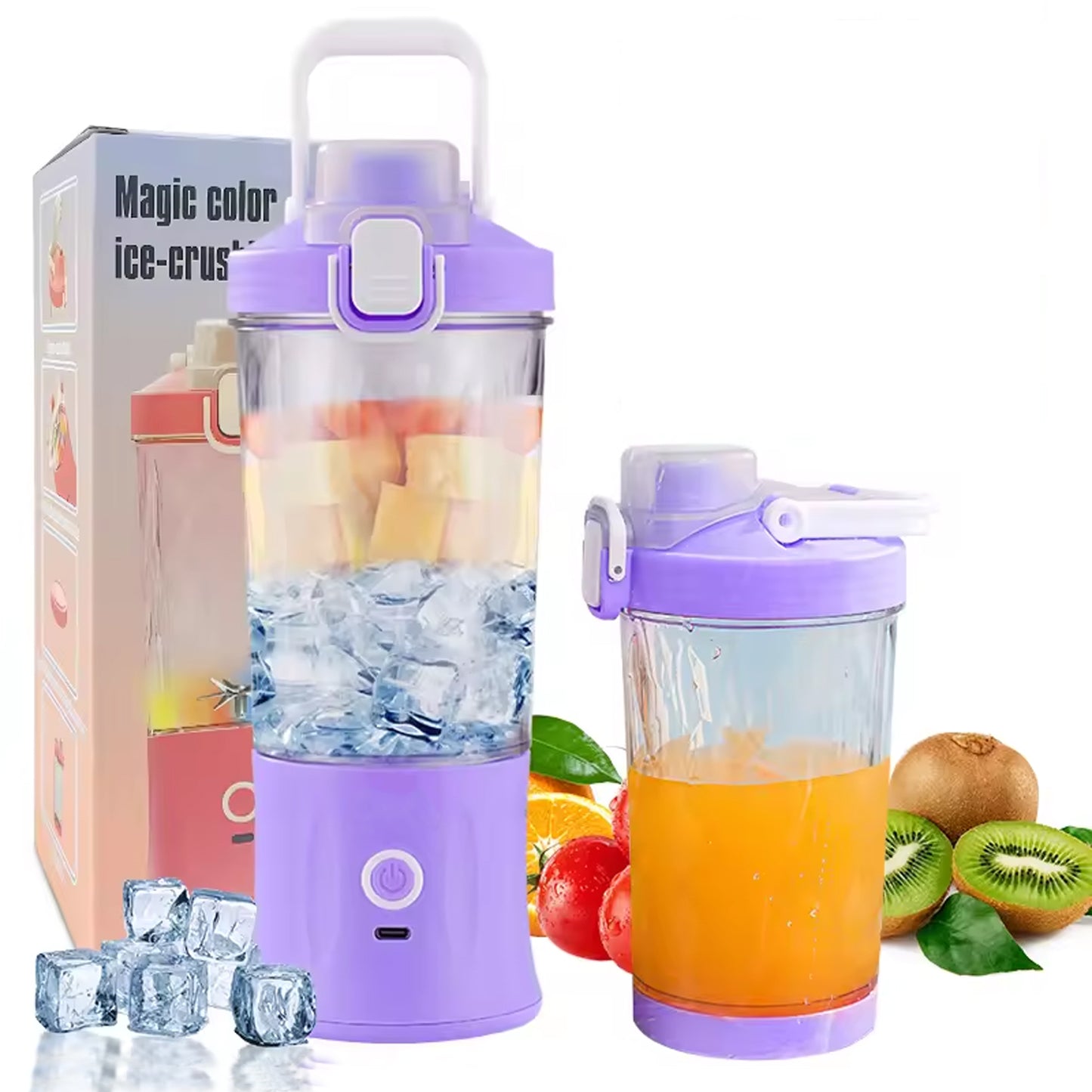 Eletric Crusher Juicer With Multicolor Light 8 Blades (600 Ml Multicolor) - LootFaat