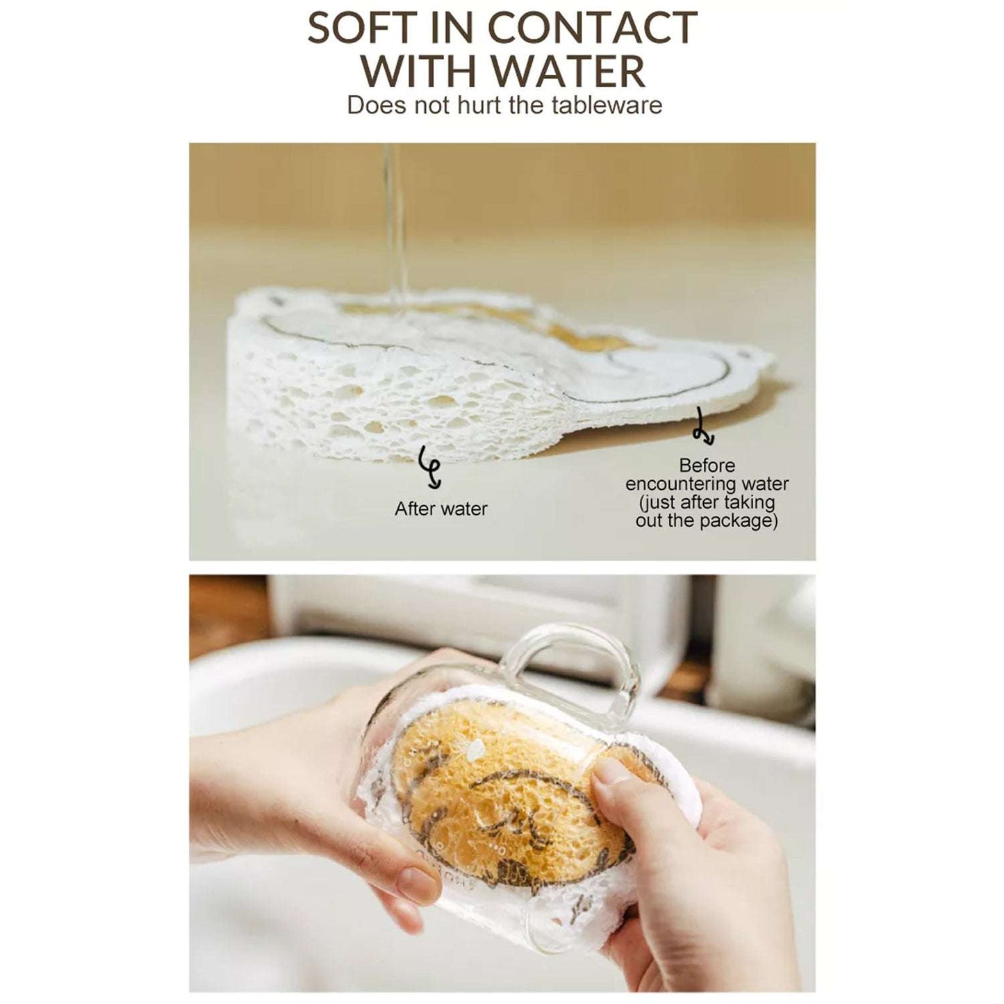 Compressed Wood Pulp Sponge. Creative Cartoon Design Scouring Pad Dishwashing Absorbing Pad. Kitchen Cleaning Tool. - LootFaat