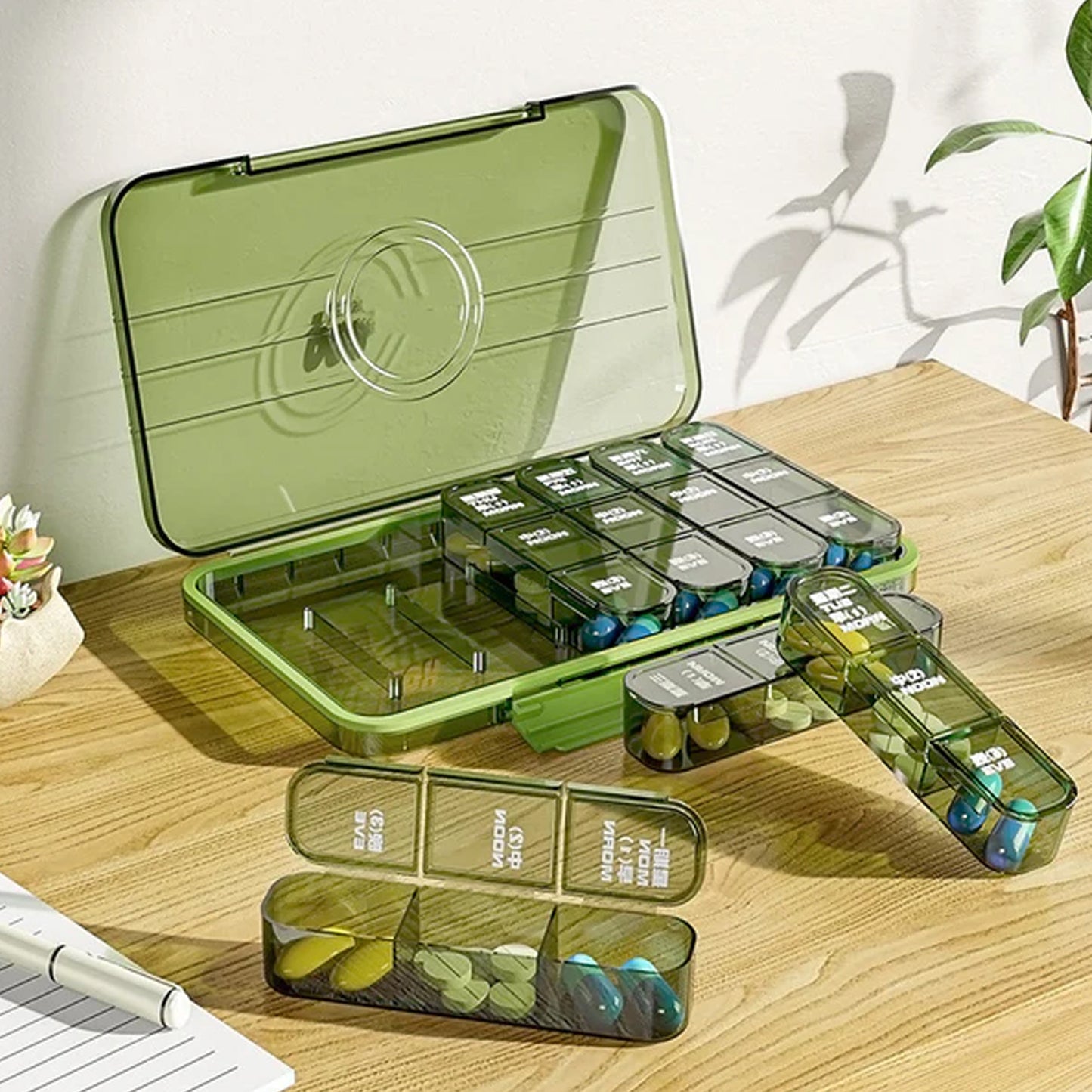 Portable Weekly Pill Box Organiser Daily Pill Keeper 21 Grid Container (1 Pc) - LootFaat