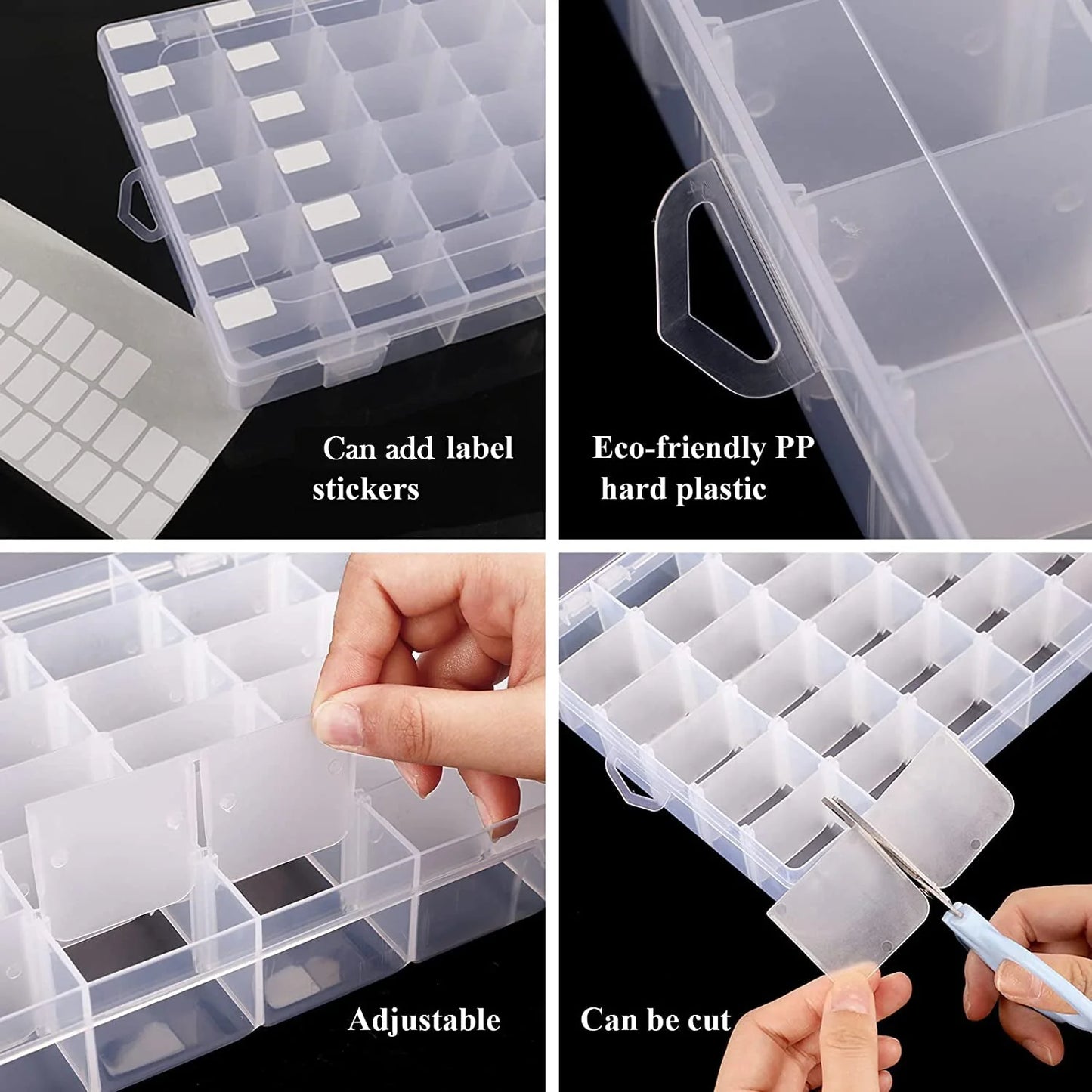 36 Grids Clear Plastic Organizer Jewelry Storage Box With Adjustable Dividers Transparent Organizer Box (1pc) - LootFaat