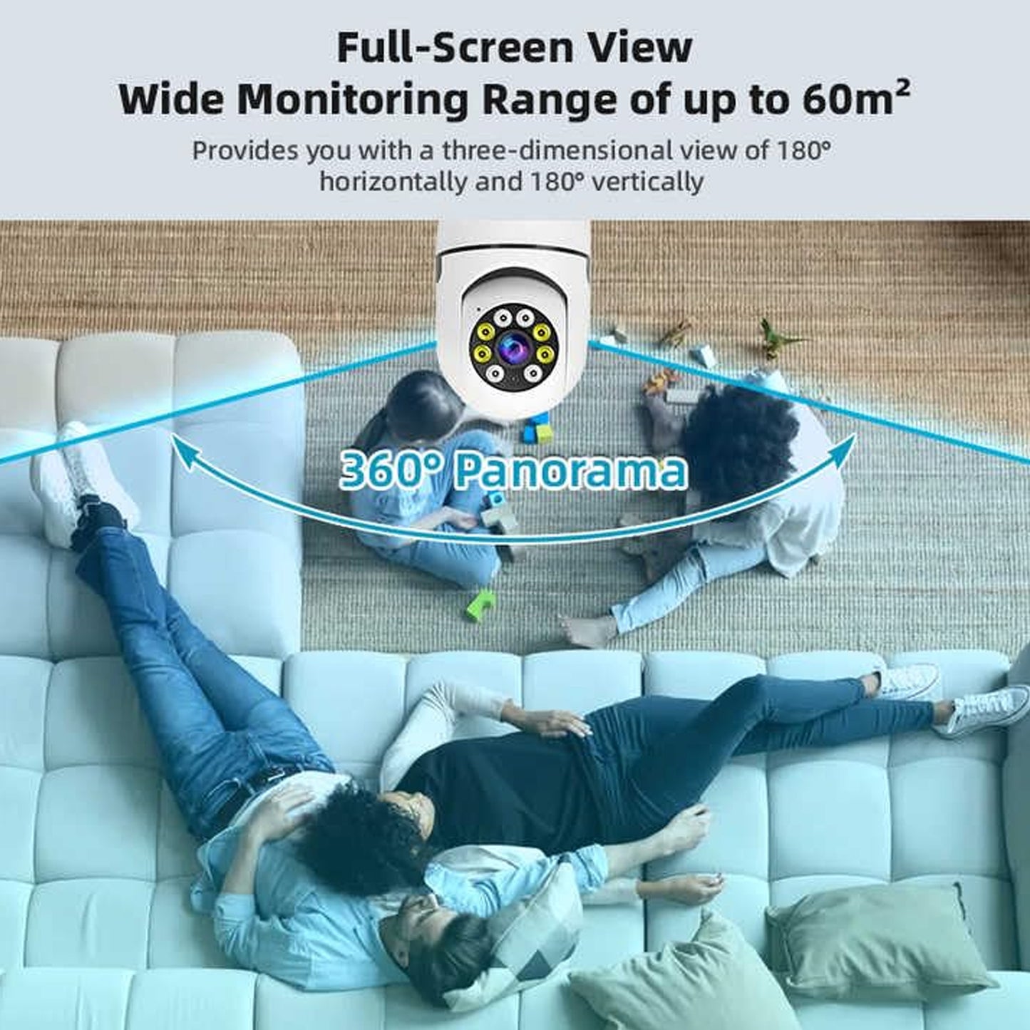 V380 Pro Fisheye 360 Degree Panoramic Wireless Wifi Ip Cctv Security Camera (Pack Of 1) - LootFaat