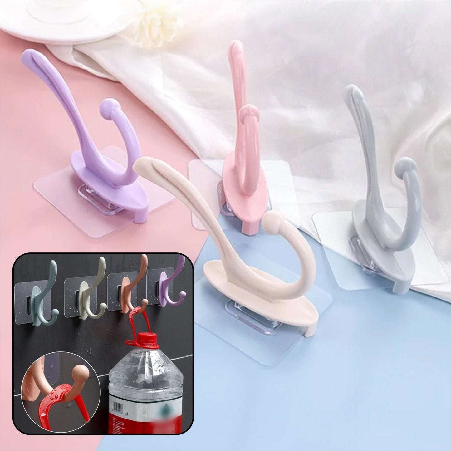 Self Adhesive Plastic Wall Hook For Home - LootFaat