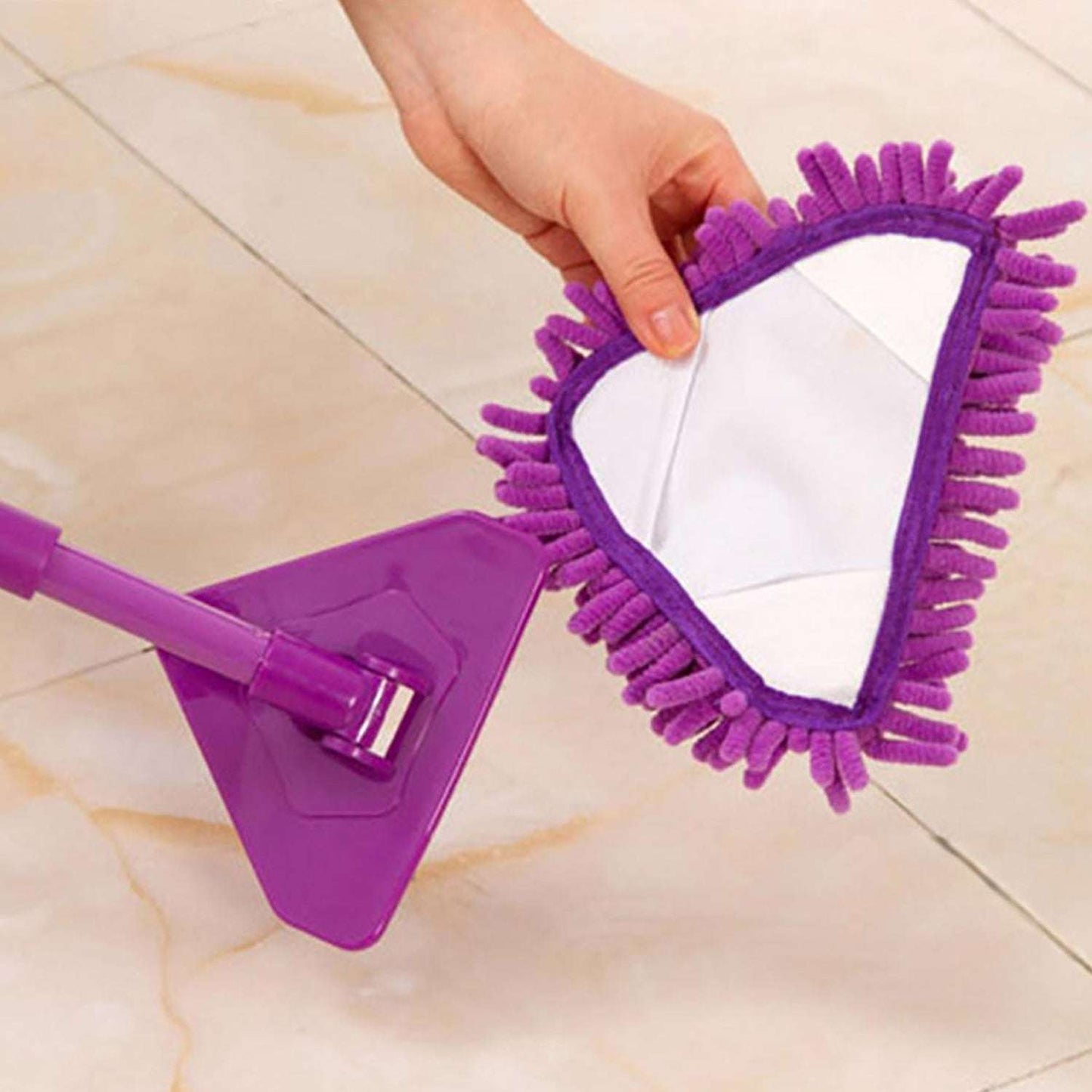 Stainless Steel Road Adjustable Triangle Mop Used For Cleaning Dusty And Wet Floor Surfaces And Tiles. - LootFaat