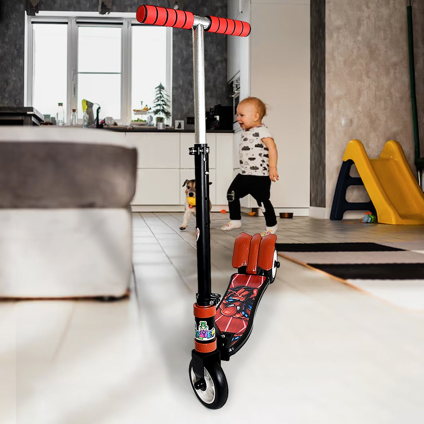 Foldable Kids Scooter - 3 Wheel Ride On with Adjustable Height