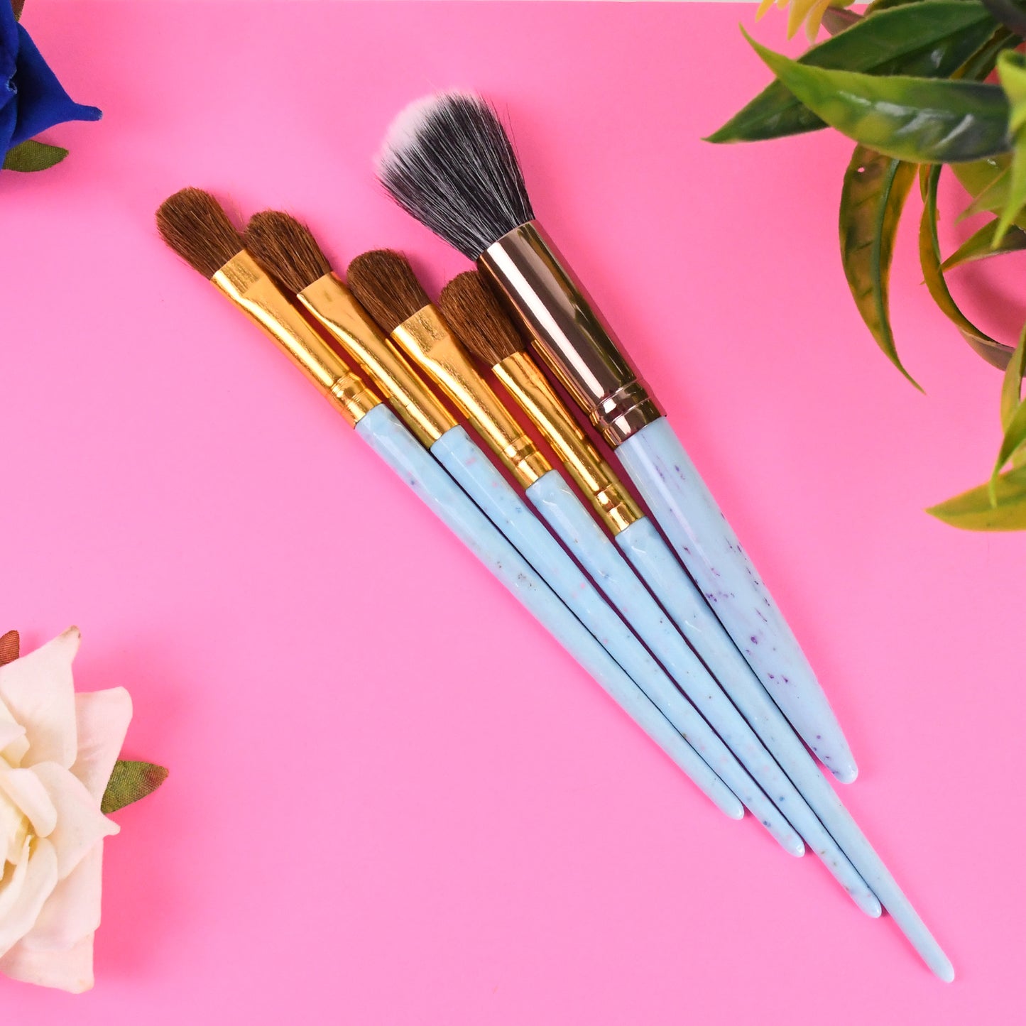 5pc Makeup Brush Tools Kit (5 Pcs Set Mix Color) - LootFaat
