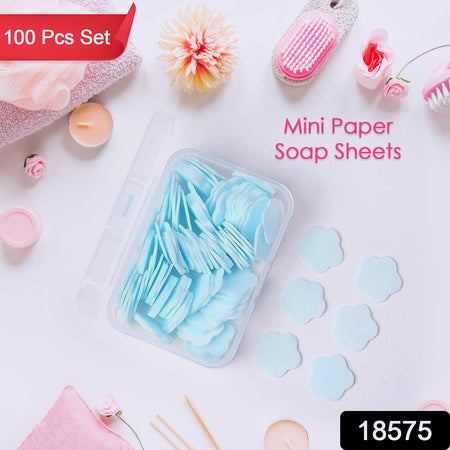 Mini Portable Travel Soap Paper Sheets Flower Shape (100 Pcs Set Approx Mix Color) - LootFaat