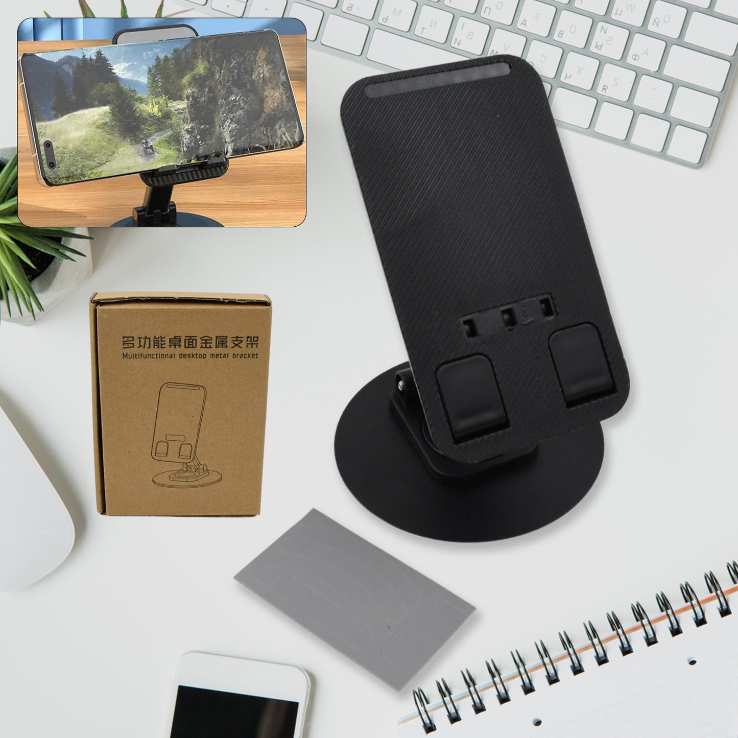 Mobile Holder Rotating Foldable Stand Height Angle Adjustable Phone Holder Stand Portable Mobile Stand For Desk With All Mobile Phones (1 Pc) - LootFaat
