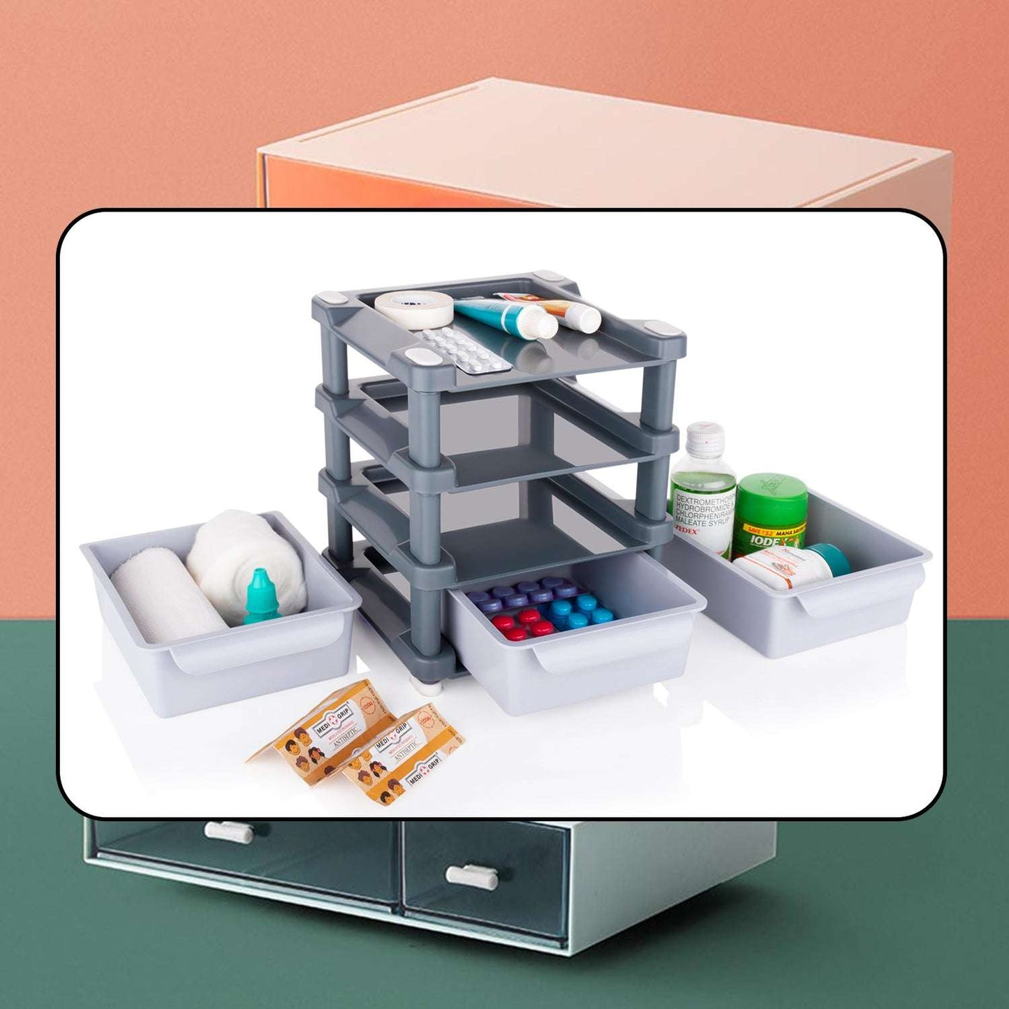 Mini 3 Layer Drawer Used For Storing Makeup Equipments And Kits Used By Womens And Ladies. - LootFaat