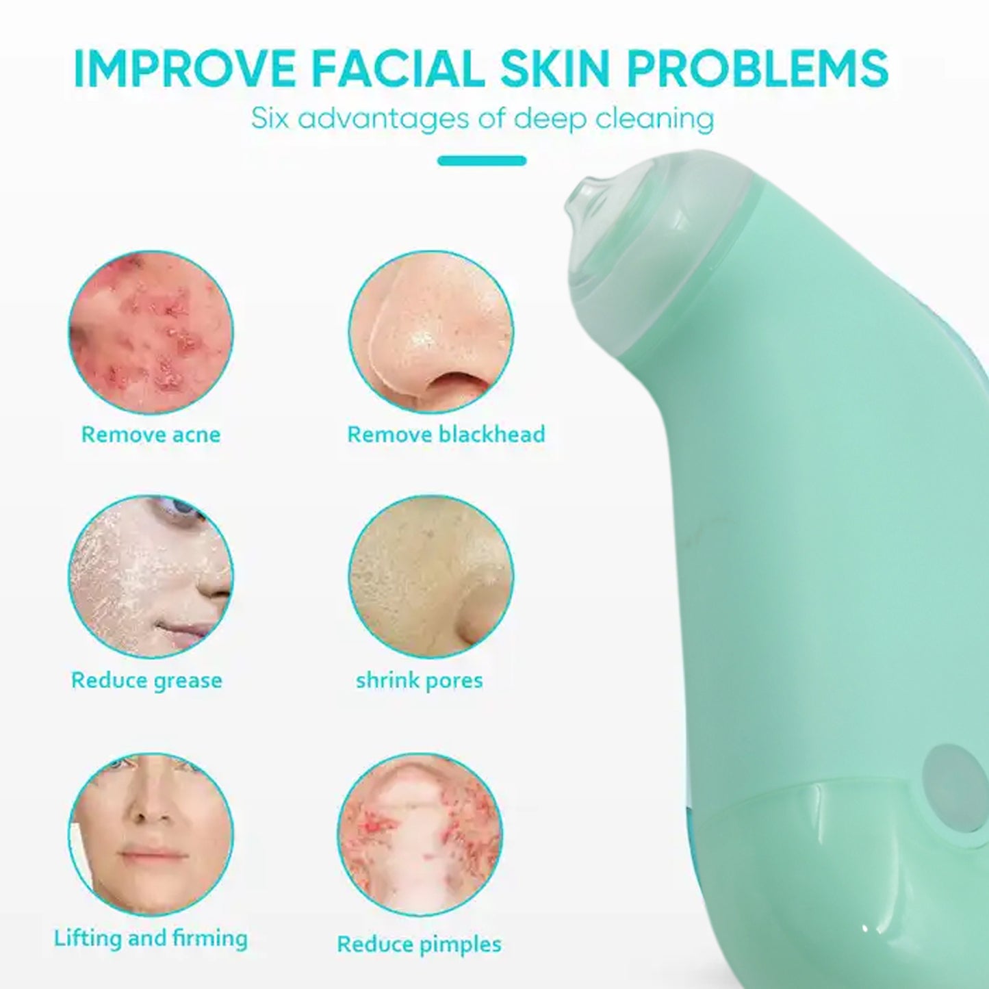 Vacuum Blackhead Machine Reduce Spot Mini Handheld Lifting Massage Facial Blackhead Remover For Skin Care (1 Pc) - LootFaat