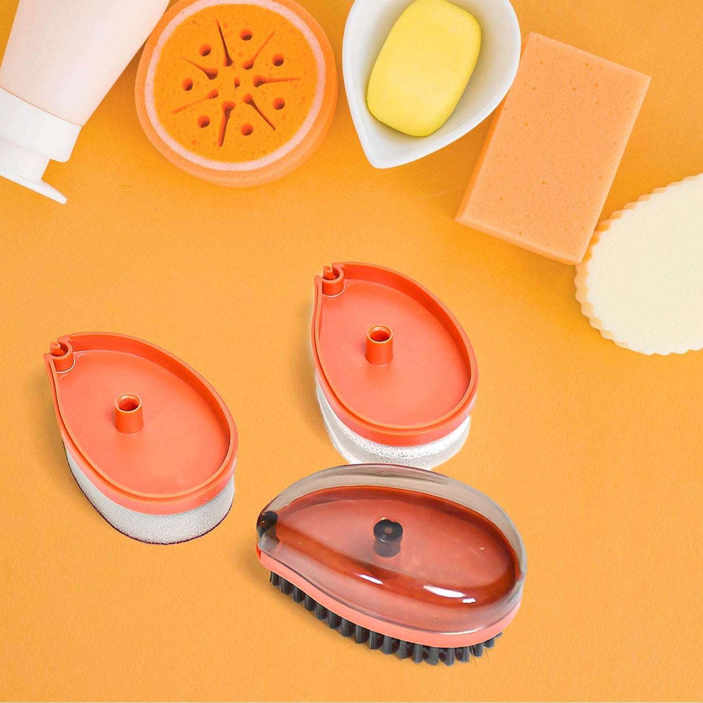 Plastic Wet And Dry Brush For Home (Multicolor 3 Units) - LootFaat