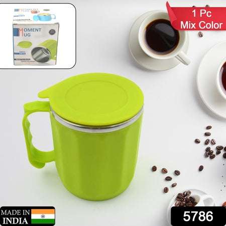 Stainless Steel Lid Cover Hot Coffeetea Mug Hot Insulated Double Wall Stainless Steel Coffee And Milk Cup With Lid - Coffee Cup Approx 250 Ml 300 Ml ( 1 Pc Mix Color) - LootFaat