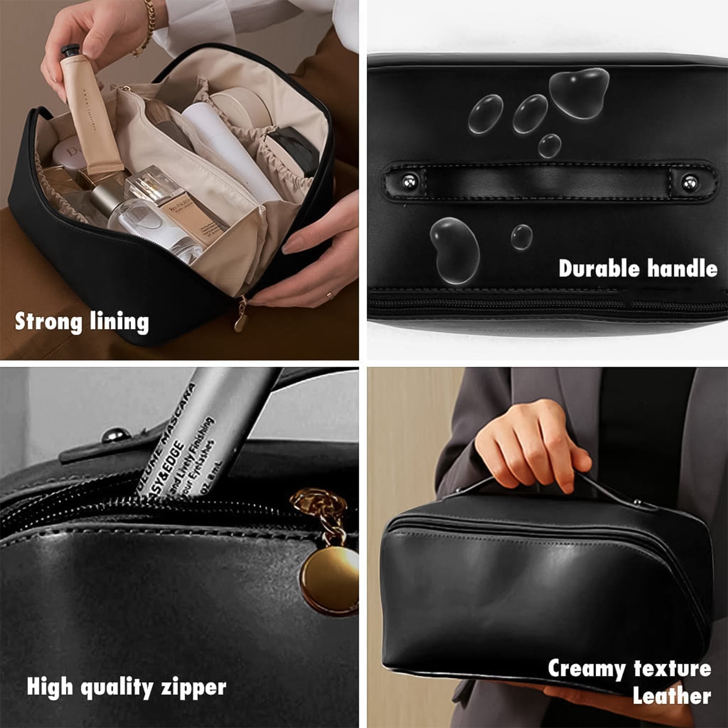 Premium Travel Makeup & Toiletry Organizer - Waterproof Cosmetic Pouch