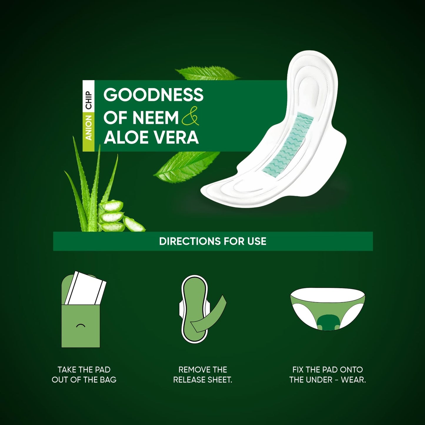 Sanitary Pads For Women With Goodness Of Neem Aloe Vera Ultra Thin Leakage Protection Ph Balance With Antibacterial Anion Chip (155 Mm 24 Pads) - LootFaat