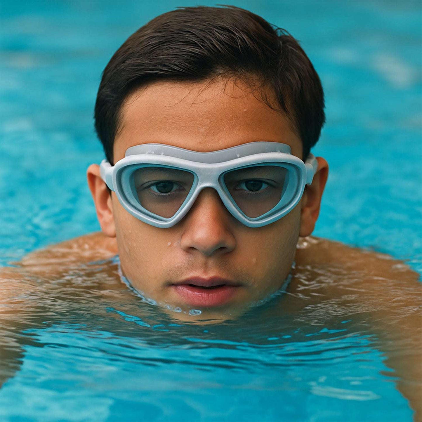 Premium Wide Vision Swimming Goggles With Protective Hard Case (1 Pc)