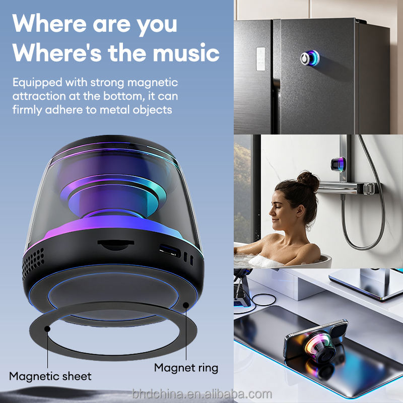 Wireless Magnetic Speaker 2-in-1 Bluetooth Speaker with RGB Lights