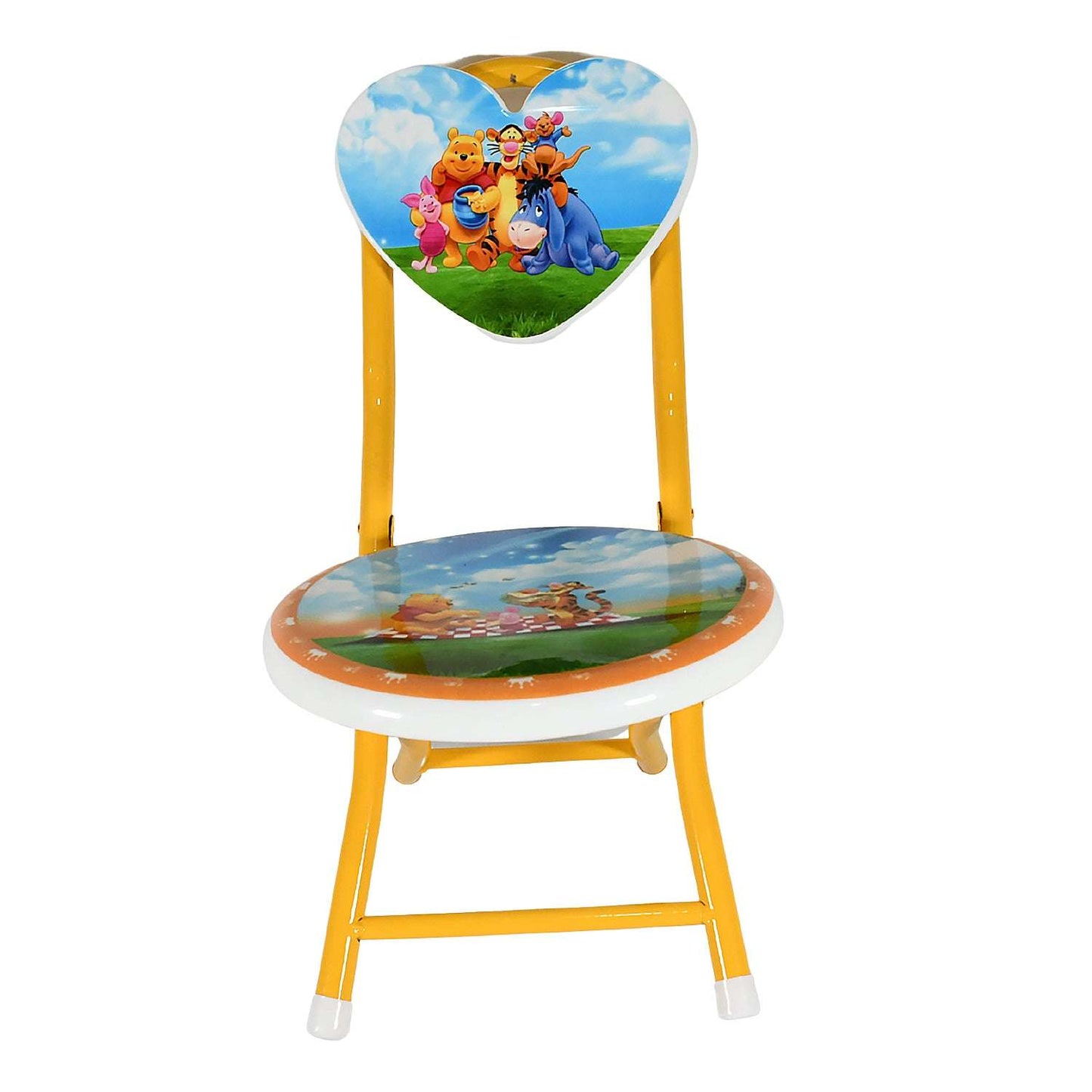 Heart Shape Kids Chair Cartoon Printed Foldable Kids Children Folding Chair For Playrooms Schools Daycares And Home. Metal And Fibre Body Picnic Beach Camping Chair (1 Pc) - LootFaat