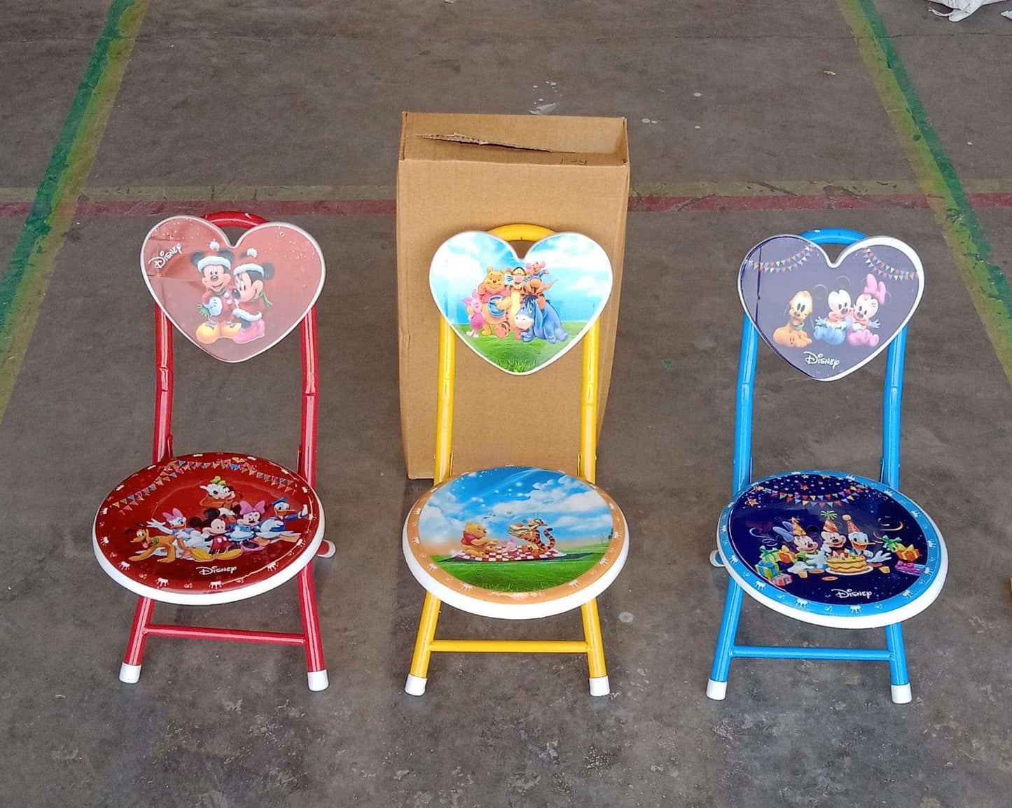 Heart Shape Kids Chair Cartoon Printed Foldable Kids Children Folding Chair For Playrooms Schools Daycares And Home. Metal And Fibre Body Picnic Beach Camping Chair (1 Pc) - LootFaat