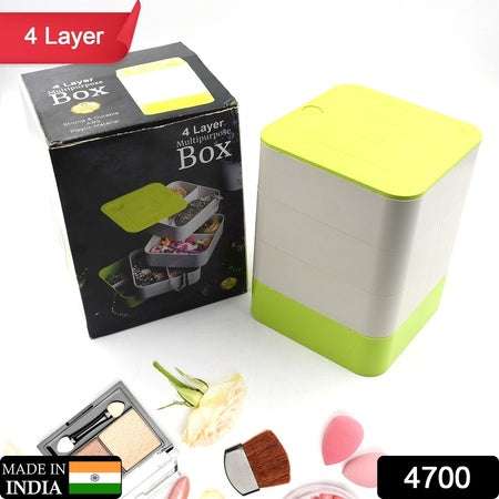 4 Layers Jewelry Box 360 Degree Rotating Jewelry Box Jewelry And Earring Organizer Box Accessory Storage Box - LootFaat
