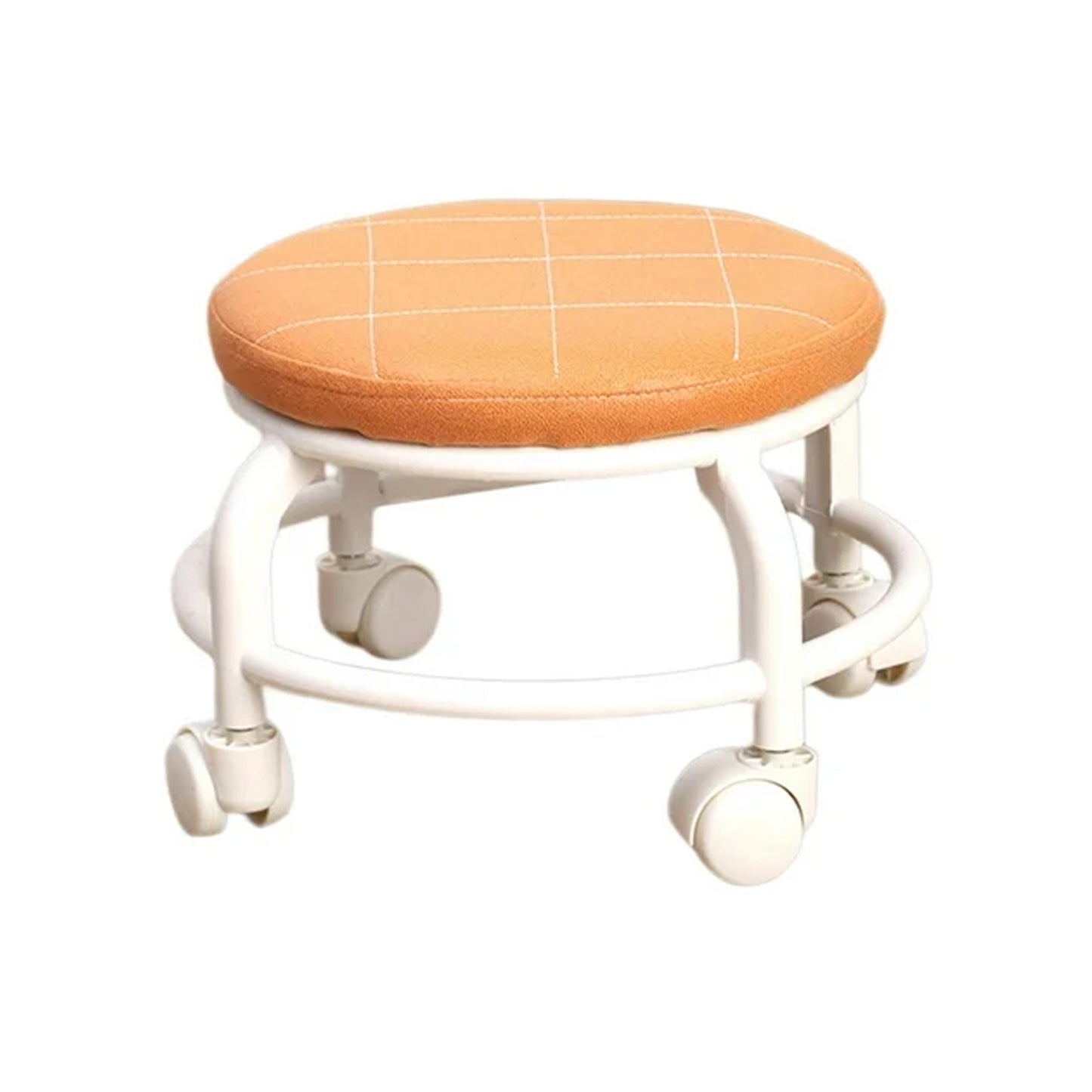 Roller Seat Stool Low Height Rolling Stool Multifunctional Small Household Movable Mini Stool Pulley Wheel Stool For Garage Home Library (1 Pc) - LootFaat