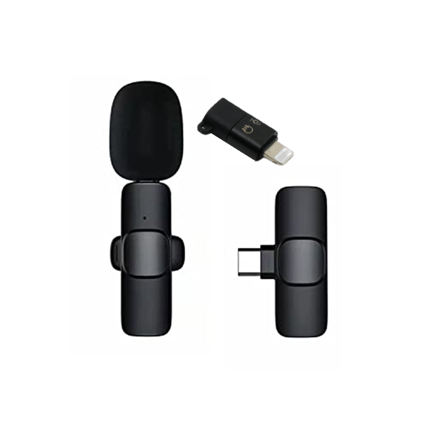 Intelligent Noise Cancelling Live Streaming Clip On Microphone For Type-c For Iphone With Charging Mini Wireless Lapel Collar Microphone - LootFaat