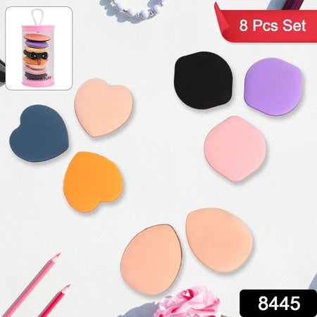 Mini Finger Makeup Powder Puff (Multicolour 8 Pcs Set) - LootFaat
