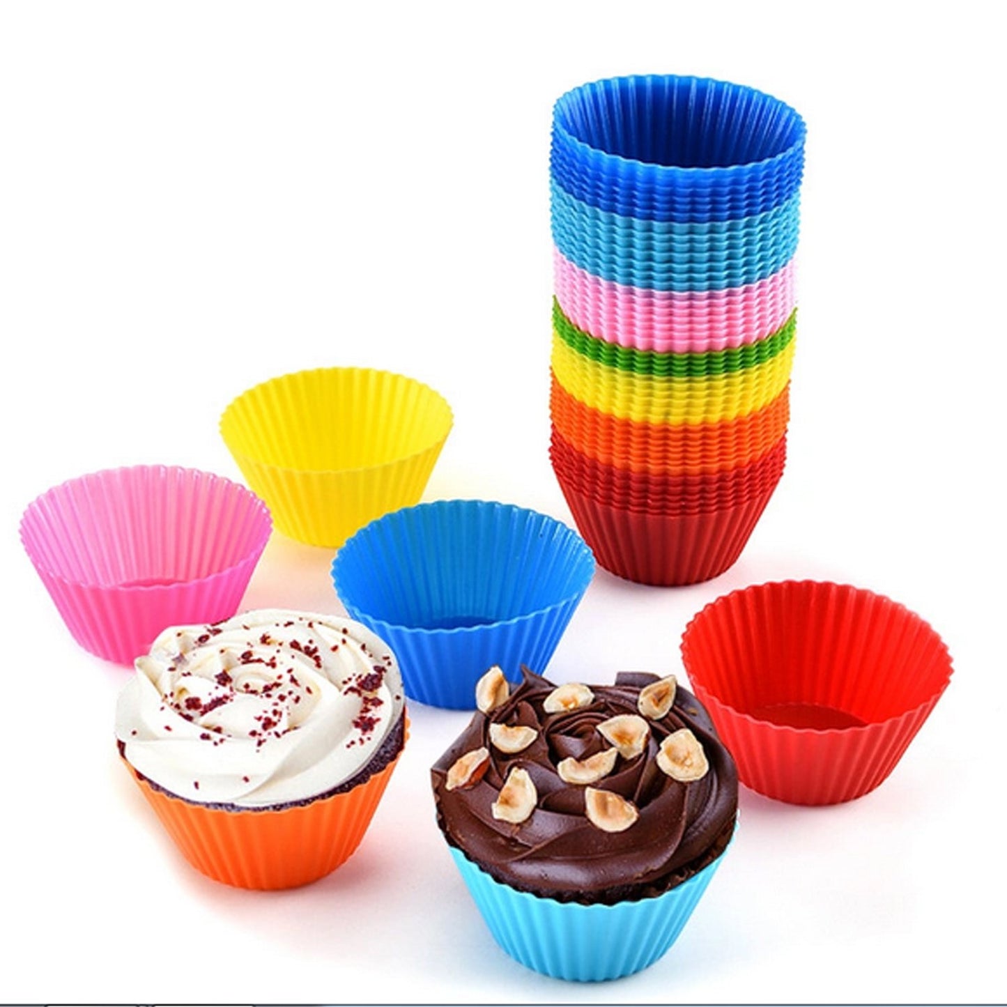 Silicone Cupcake Shaped Baking Mold Fondant Cake Tool Chocolate Candy Cookies Pastry Soap Moulds - LootFaat