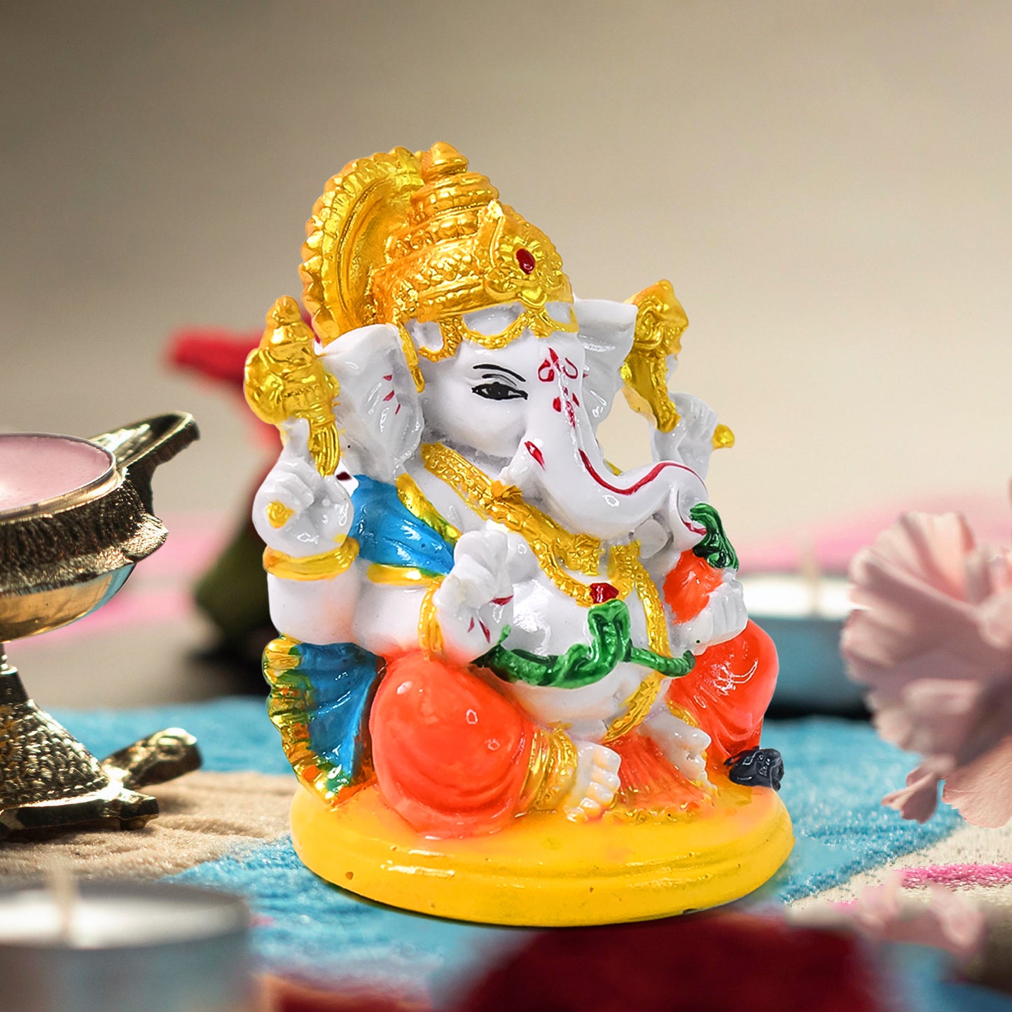 Lord Ganesha Idol Ganpati Statue Ganpatii Bappa Showpiece For Gifts (1 Pc) - LootFaat