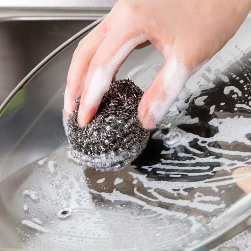 Round Shape Stainless Steel Scrubber (Pack Of 6) - LootFaat