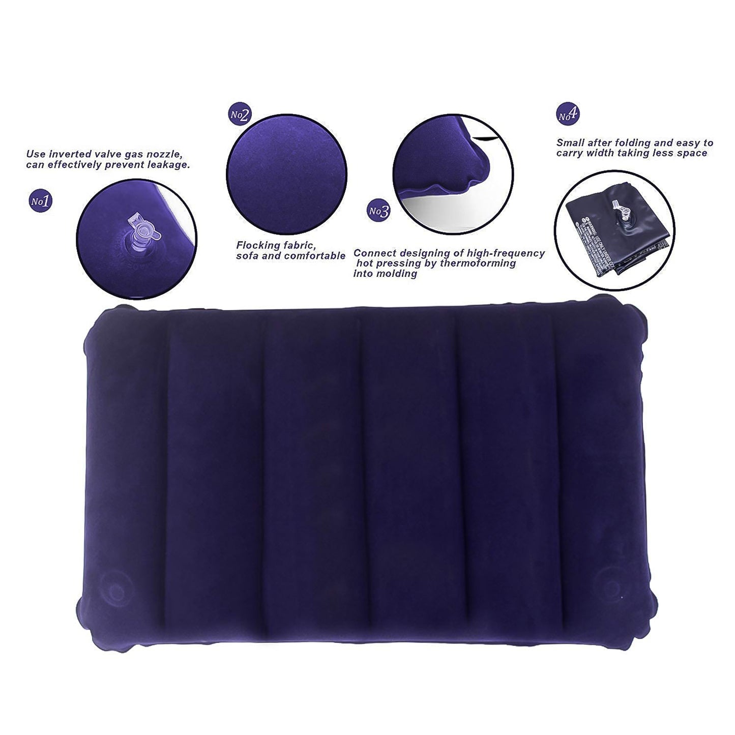 Velvet Air Inflatable Travel Pillow (Blue) - LootFaat