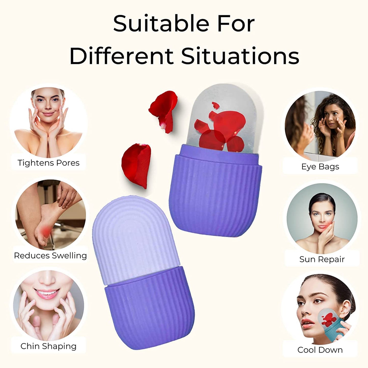 Beauty Ice Roller For Face Massager Eye Reusable Face Rollers Facial Roller ( Loose ) - LootFaat