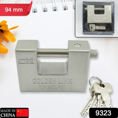 Stainless Steel Padlock Rectangular Shape Hardened Steel High Resistance With 5 Keys Door Lock For Home Dormitory Waterproof Antirust Anti-theft Padlocks Outdoor Gate Shed Locks Warehouse Big Door Drawer Lock (94 Mm) - LootFaat