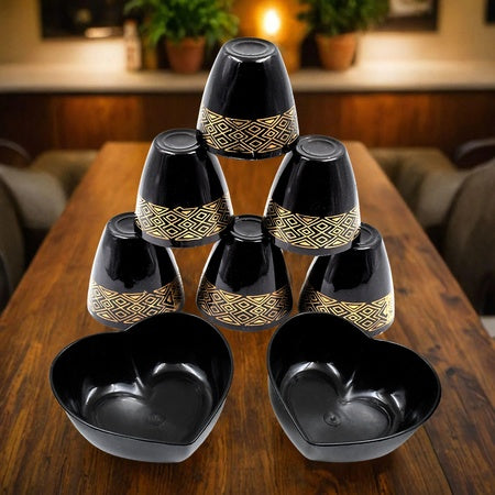 2 Bowl 6 Glass Snake Set ( 8 Pc Set ) - LootFaat