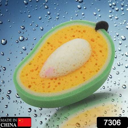 Sponge Household Kitchen Mango Shape Bowl Dish Washing Cleaning Pad Cleaner Bath Cleaning Sponge Dishwashing Sponge Mango (1 Pc) - LootFaat