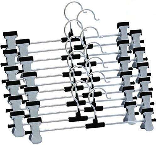 Hangers With 2-adjustable Anti-rust Clips (Pack Of 12) - LootFaat