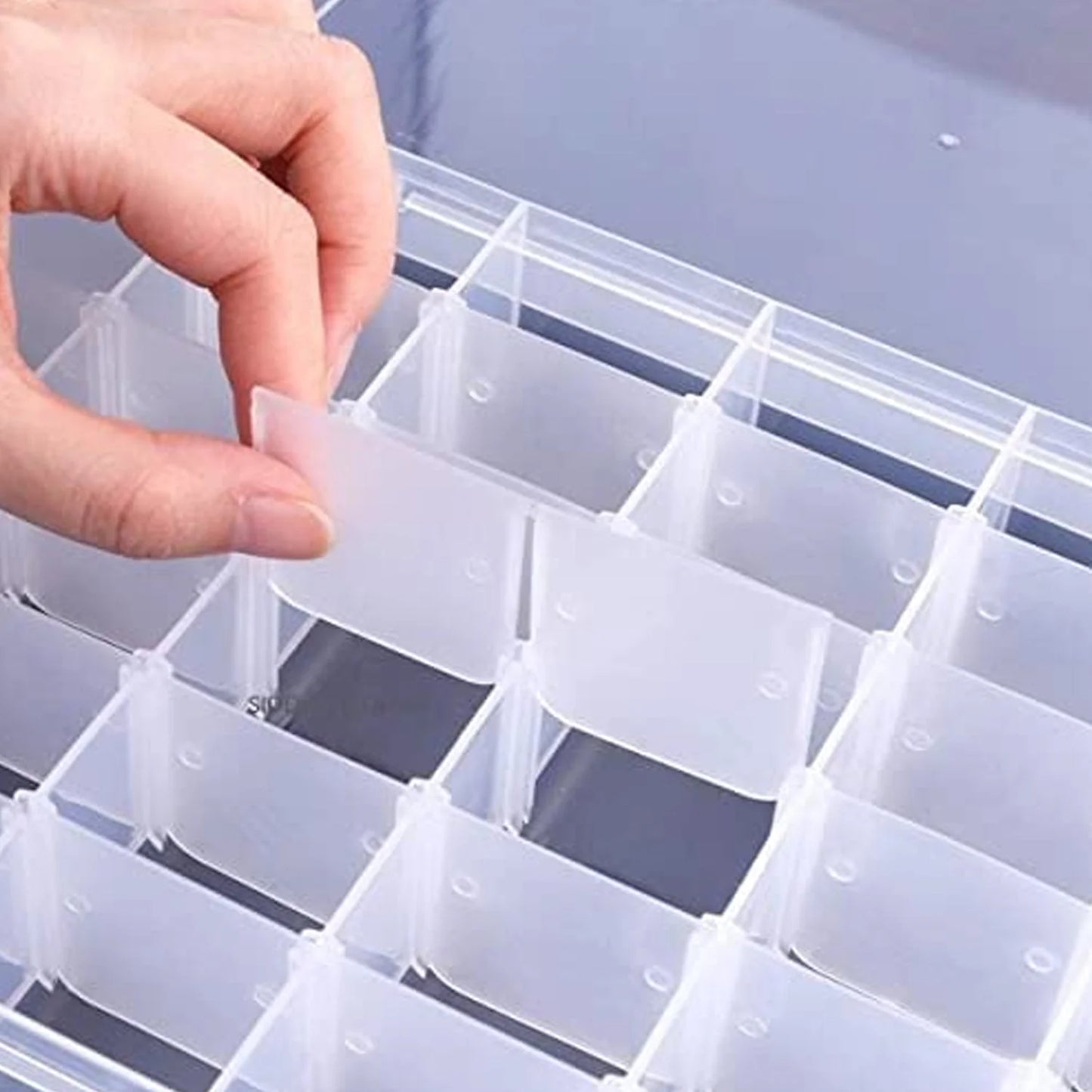 36 Grids Clear Plastic Organizer Jewelry Storage Box With Adjustable Dividers Transparent Organizer Box (1pc) - LootFaat