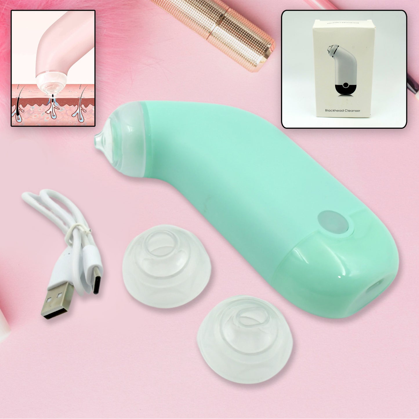 Vacuum Blackhead Machine Reduce Spot Mini Handheld Lifting Massage Facial Blackhead Remover For Skin Care (1 Pc) - LootFaat